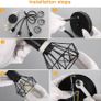 Industrial 3 Way Ceiling Light Chandelier Semi-Flush Mount E14 Base Black Metal Caged 3 Lights Ceiling Light Fixture for Bedroom Living Dining Room Hallway(Bulbs not Include) Image 7