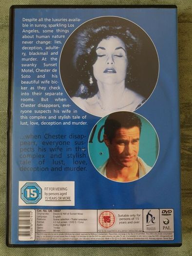 Desire and Hell at Sunset Motel 1992 DVD Sherilyn Fenn Whip Hubley David Hewlett