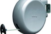 Retractable Reel Washing Line with 15 m of Drying Space, Grey