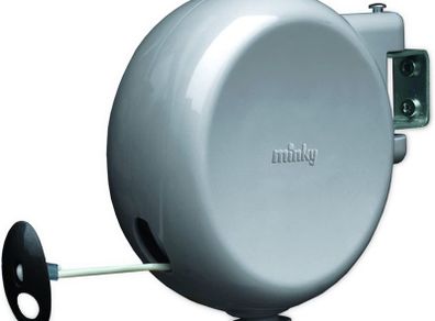 Retractable Reel Washing Line with 15 m of Drying Space, Grey
