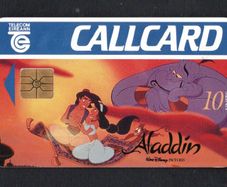 1994 Ireland 10 unit first Disney Callcard for the film Aladdin (Gemplus GEM1) Call Card Used. Telecom Eireann card number 1056