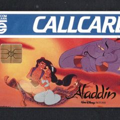 1994 Ireland 10 unit first Disney Callcard for the film Aladdin (Gemplus GEM1) Call Card Used. Telecom Eireann card number 1056