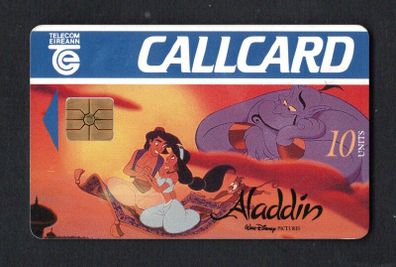 1994 Ireland 10 unit first Disney Callcard for the film Aladdin (Gemplus GEM1) Call Card Used. Telecom Eireann card number 1056
