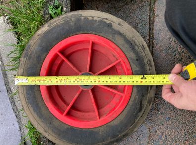 solid rubber wheels.