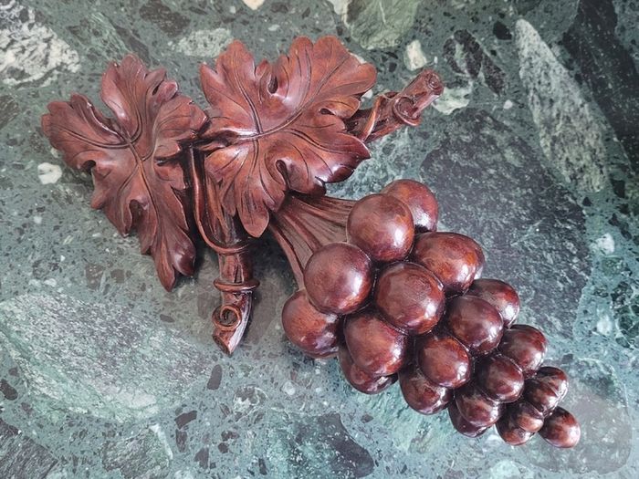 19th century Mahogany carving of summer fruits