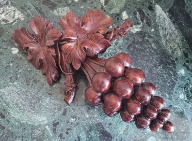 19th century Mahogany carving of summer fruits