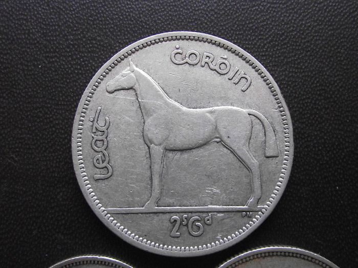 1940 Irish Republic. Set of 3 Silver Coins: Half Crown&Florin&Shilling