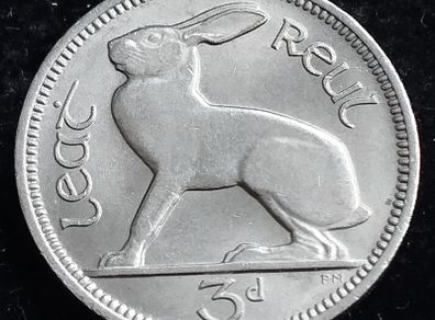 Ireland - 1966 - 3 Pence - Hare - UNC - KM.12a - [#2046]