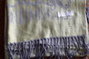 shawl - apple green &amp; grey
