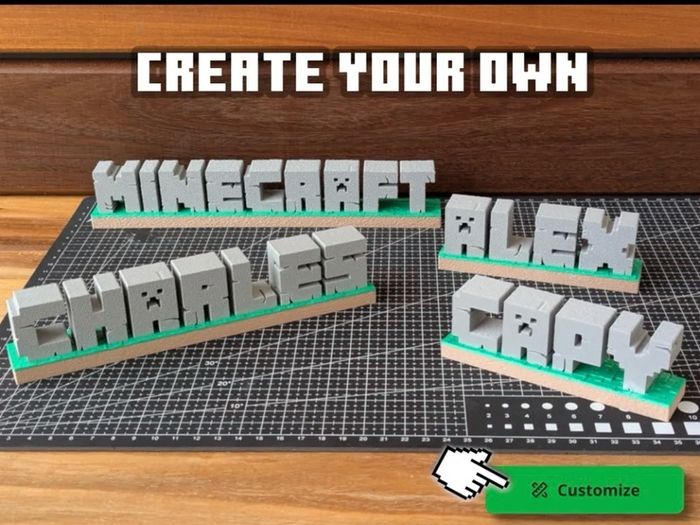 Customisable Minecraft name plate