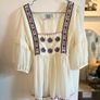 Monsoon square neck tie back blouse with crochet and cross stitch details Image 3