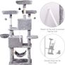 NEW SALE | Cat Tree Tower 170cm Cat Scratching Post with Condos, Basket, Hammock & Plush Perches for Kittens, Large Cats, Light Grey Image 5