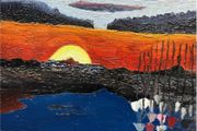 Howth harbour east pier sunset scene