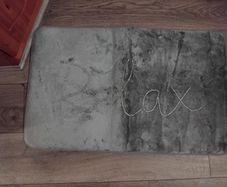 grey velvet bath mat new