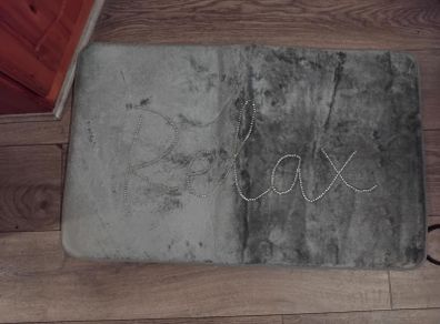 grey velvet bath mat new