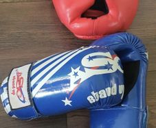 Boxing Gloves And Head Guard