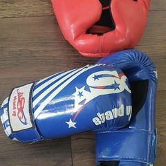 Boxing Gloves And Head Guard
