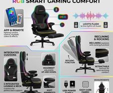 Huzaro Force 4.6 Black Mesh RGB Smart Gaming Chair