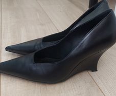 COS wedges black leather, size 41