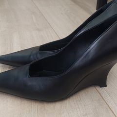 COS wedges black leather, size 41
