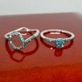 Diamond Stunning Blue Diamond Halo Ring Set (0.33 Ct) Image 9