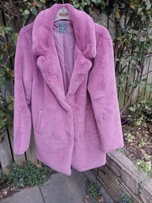PRICE DROP, Primark ladies Faux fur salmon pink jacket, Size 6/8