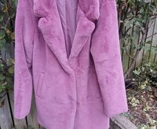 PRICE DROP, Primark ladies Faux fur salmon pink jacket, Size 6/8