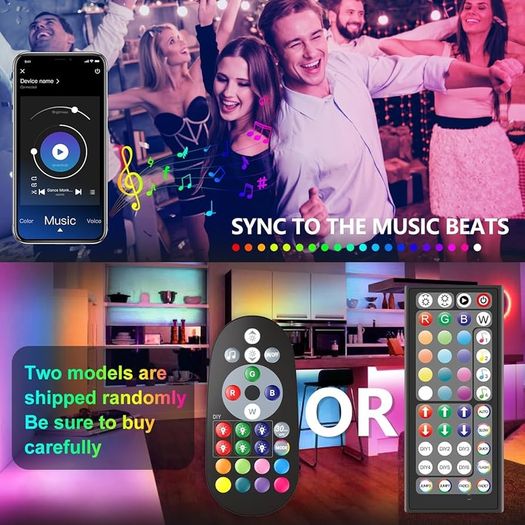 LED Strip Lights 30M, Music Sync Color Changing RGB LED Strip with Remote, Sensitive Built-in Mic, App Controlled LED Lights, RGB LED Light Strip(APP+Remote+Mic)