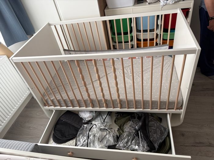 IKEA Myllra cot with drawer