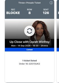 Oprah Tickets & carpark