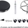 NEW SALE | Round Rolling Stool with Foot Rest PU Leather Height Adjustment Modern Industrial Metal Style Swivel Spa Salon Tattoo Work Massage Stools Small Image 7