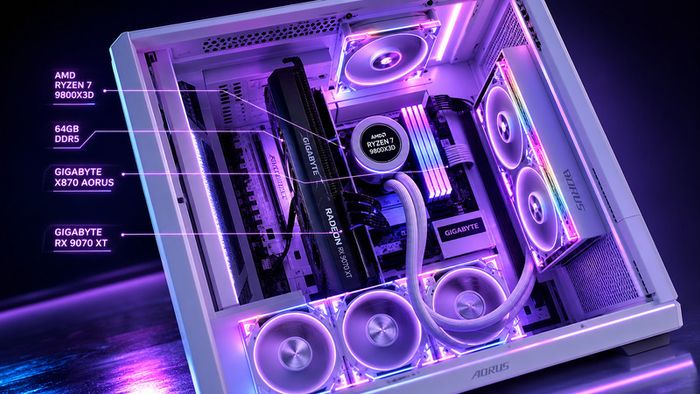 Professional gaming custom PC RYZEN 7 9800x3d 64 rx9070xt 16gb