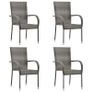 5 Piece Garden Dining Set Poly Rattan Grey Image 2