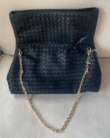 Black Woven Clutch Bag