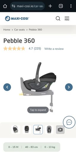 Maxi Cosi Pebble 360 Infant Carseat (Base NOT included)