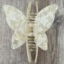 Iridescent White, Cream and Pink Long Butterfly Claw Clips Image 4