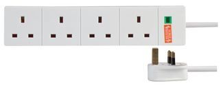 extension lead 4 Gang Surge Protected Extension Lead, White 5m