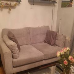 Light grey 2 seater sofe.