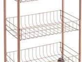 Lugano 3-Tier Rolling Cart, Copper, Steel, 41 x 23 x 63cm
