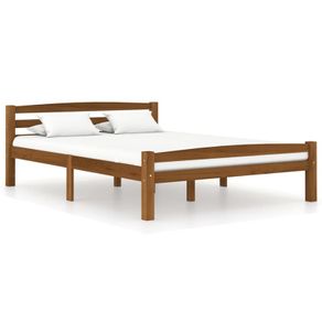 Bed Frame Honey Brown Solid Pinewood 120x200 cm