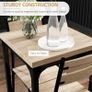 3 Pieces Compact Dining Table 2 Chairs Set Wooden Metal Legs Bistro cafe Kitchen Breakfast Bar Home Furniture, Light Wood Grain Image 5