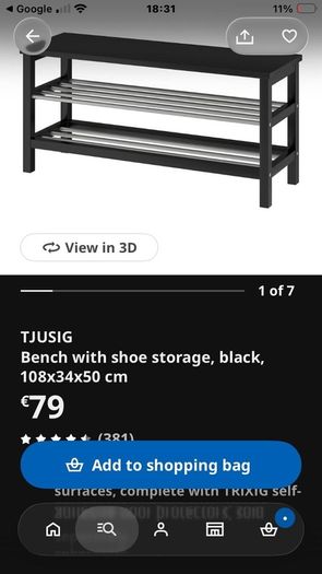 ikea tjusig shoe rack