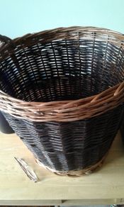 New large twotone  wicker basket.