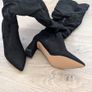 over the knee black suede boots Image 3