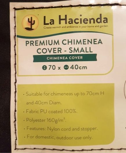 La Hasienta premium chiminea cover small 70x40cm