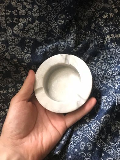 White heavy marble ashtray