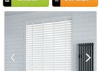 Satin Pure White Wood Blinds x 2