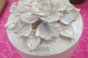 Lustreware Glazed in Oyster Pink, Large Trinket jar with lid