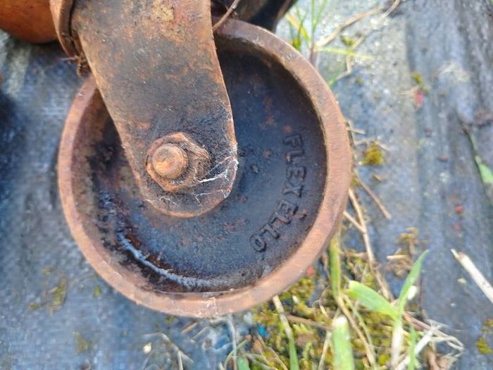 Vintage Flexello Cast Iron Industrial Casters (Set of 3)