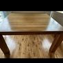 oak , solid table very heavy.  Square . Fits 6 Image 4